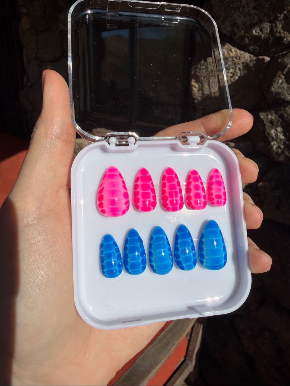 Hot Pink & Bright Blue Press-On Nail Set